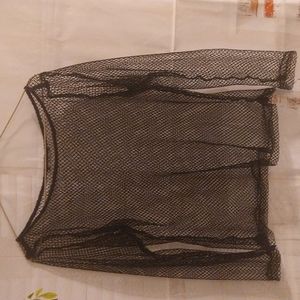 Vintage Black Fish Net Top